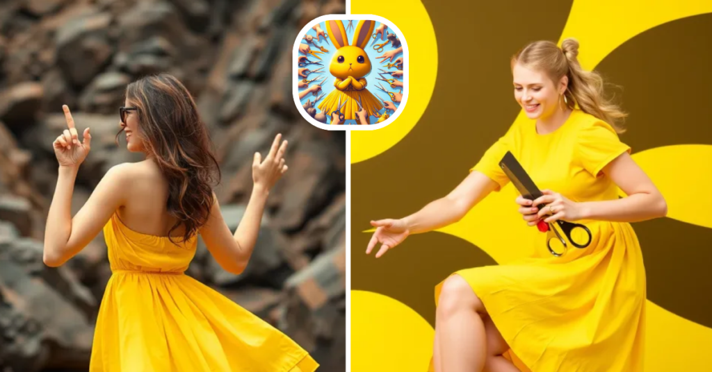 Rock Paper Scissors Yellow Dress